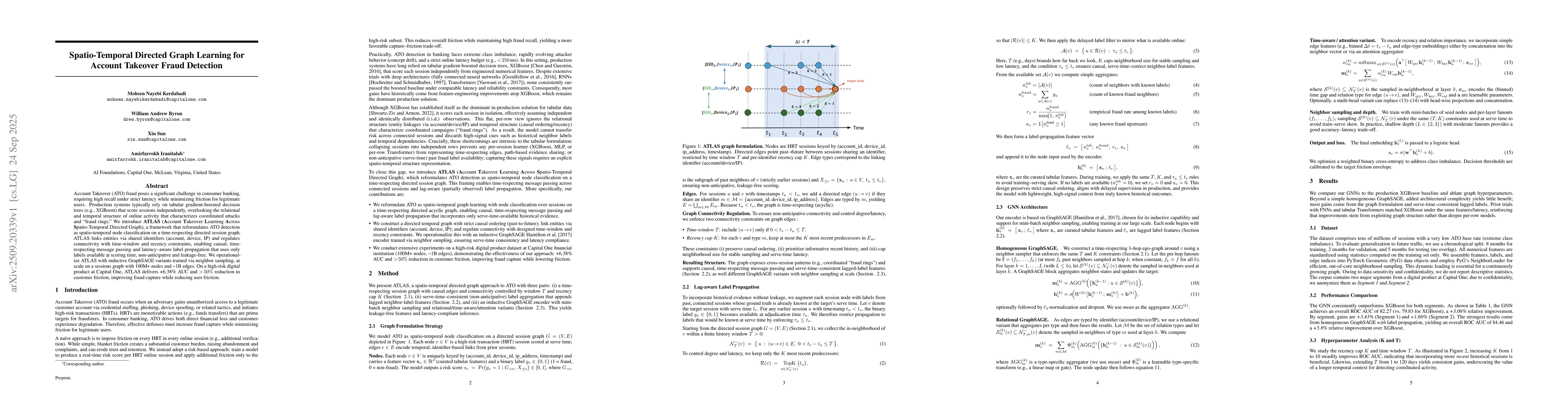 Thumbnail for Spatio-Temporal Directed Graph Learning for Account Takeover Fraud
  Detection