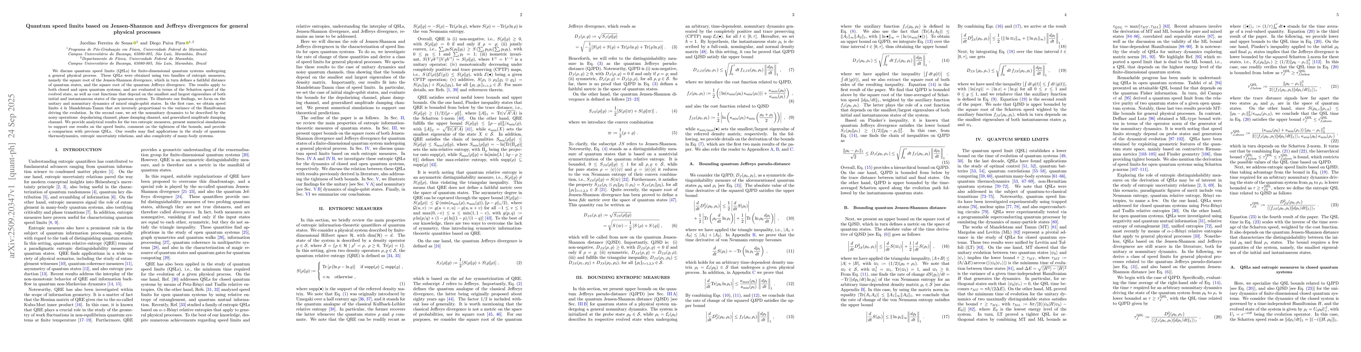Thumbnail for Quantum speed limits based on Jensen-Shannon and Jeffreys divergences
  for general physical processes