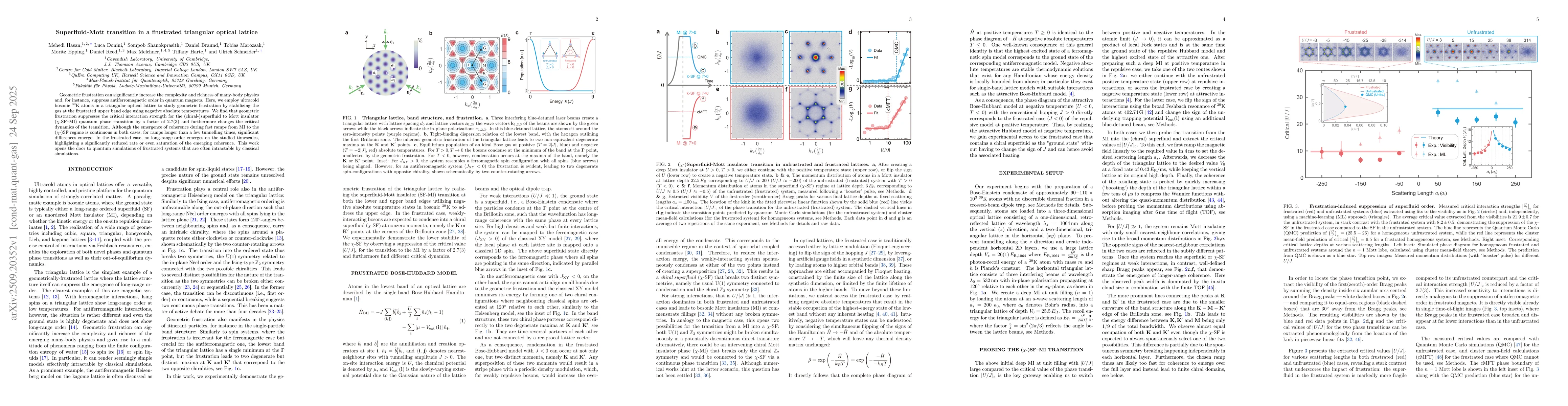Thumbnail for Superfluid-Mott transition in a frustrated triangular optical lattice
