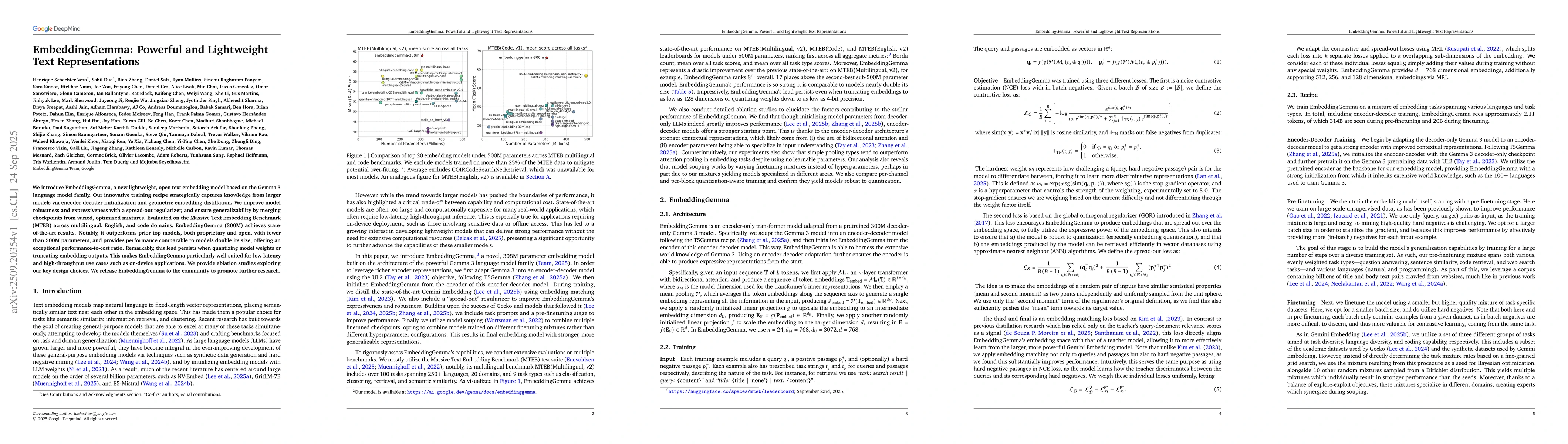 Thumbnail for EmbeddingGemma: Powerful and Lightweight Text Representations