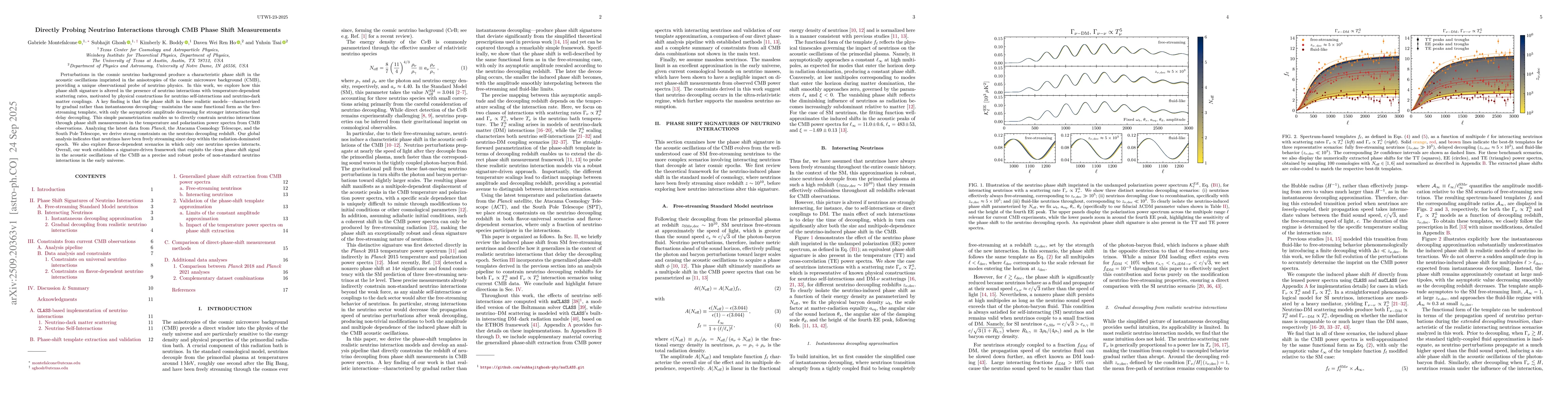Thumbnail for Directly Probing Neutrino Interactions through CMB Phase Shift
  Measurements