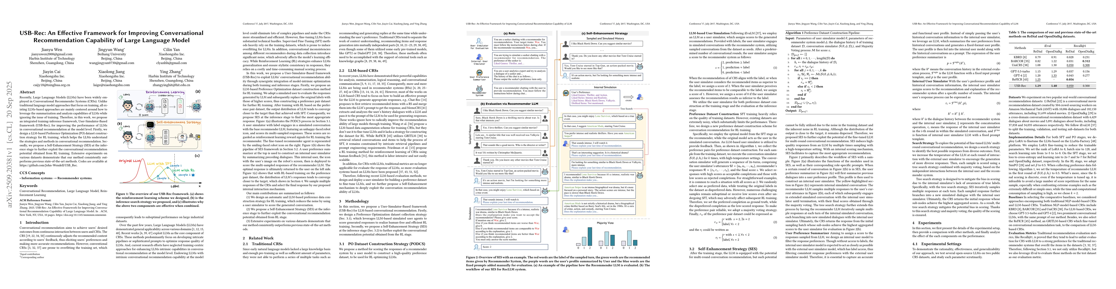 Thumbnail for USB-Rec: An Effective Framework for Improving Conversational
  Recommendation Capability of Large Language Model