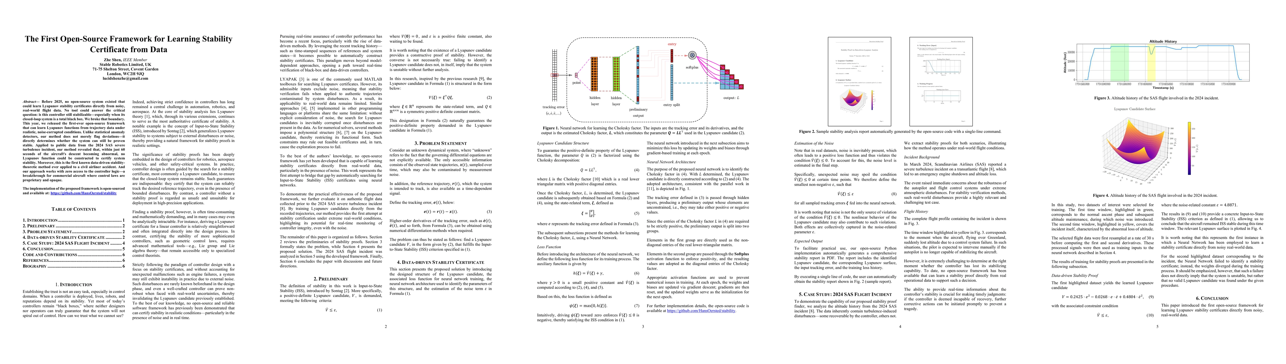 Thumbnail for The First Open-Source Framework for Learning Stability Certificate from
  Data