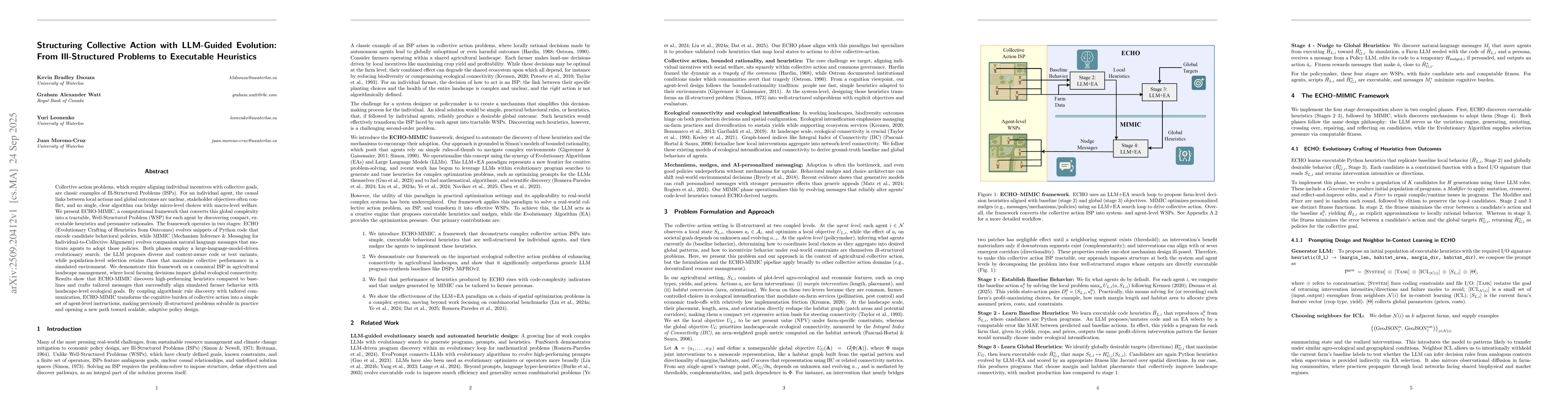Thumbnail for Structuring Collective Action with LLM-Guided Evolution: From
  Ill-Structured Problems to Executable Heuristics
