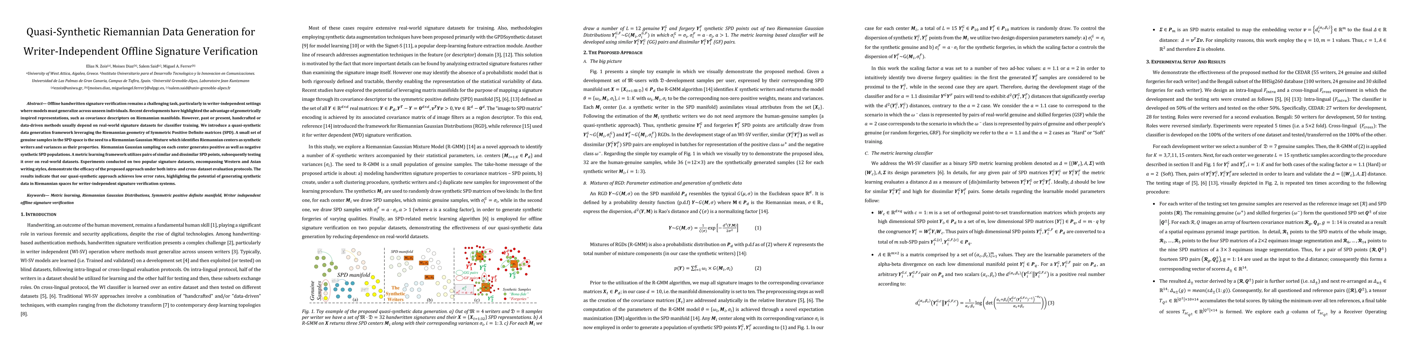 Thumbnail for Quasi-Synthetic Riemannian Data Generation for Writer-Independent
  Offline Signature Verification