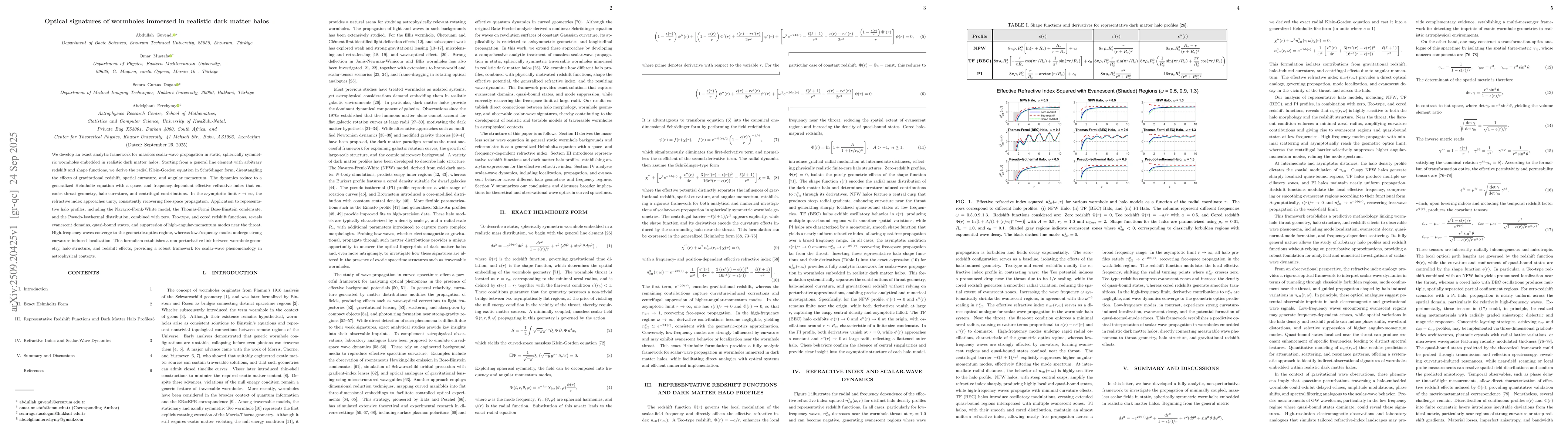 Thumbnail for Optical signatures of wormholes immersed in realistic dark matter halos