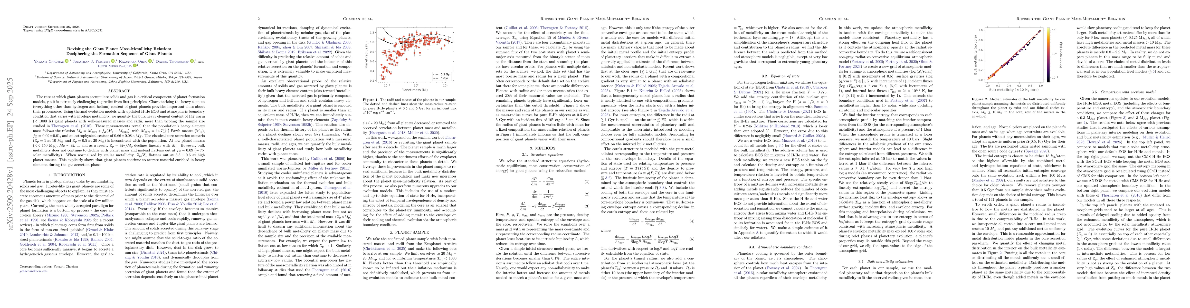 Thumbnail for Revising the Giant Planet Mass-Metallicity Relation: Deciphering the
  Formation Sequence of Giant Planets