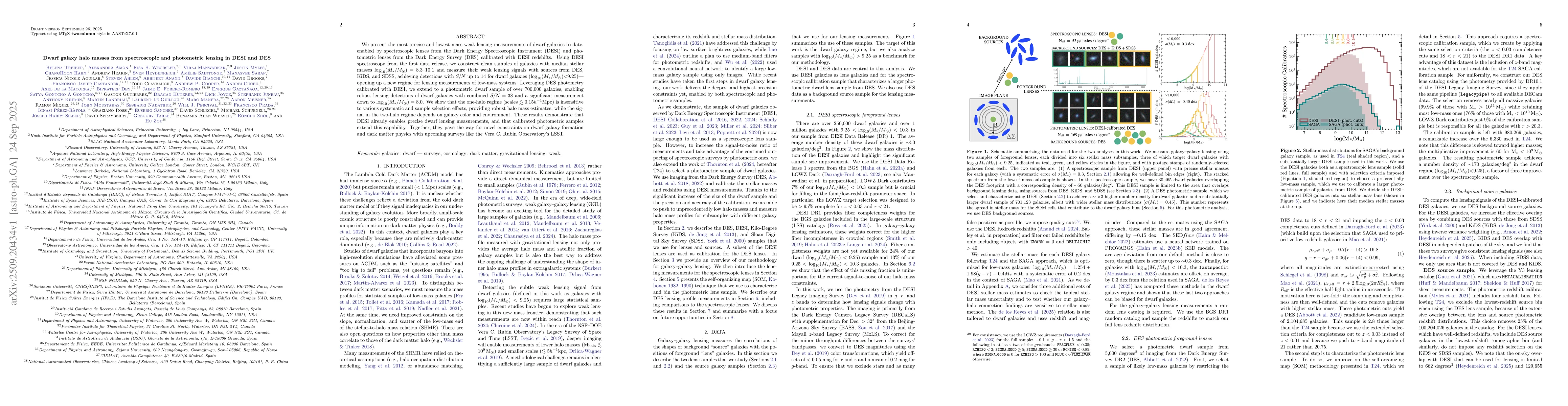 Thumbnail for Dwarf galaxy halo masses from spectroscopic and photometric lensing in
  DESI and DES