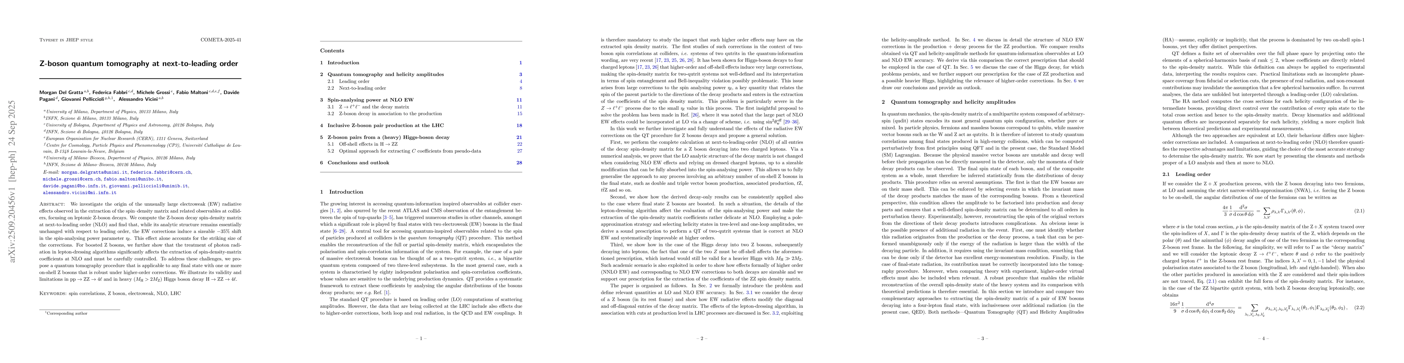 Thumbnail for Z-boson quantum tomography at next-to-leading order