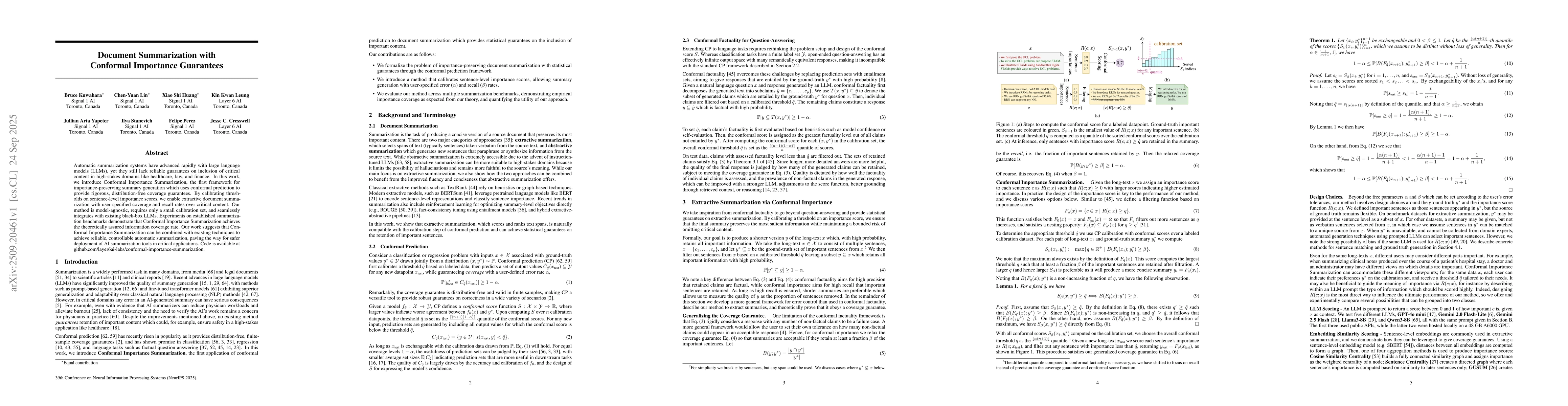 Thumbnail for Document Summarization with Conformal Importance Guarantees