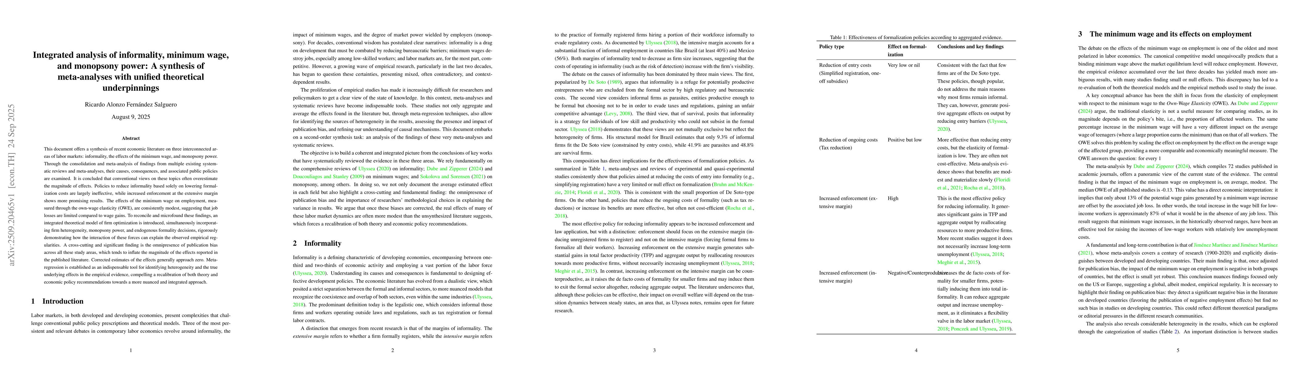 Thumbnail for Integrated analysis of informality, minimum wage, and monopsony power: A
  synthesis of meta-analyses with unified theoretical underpinnings