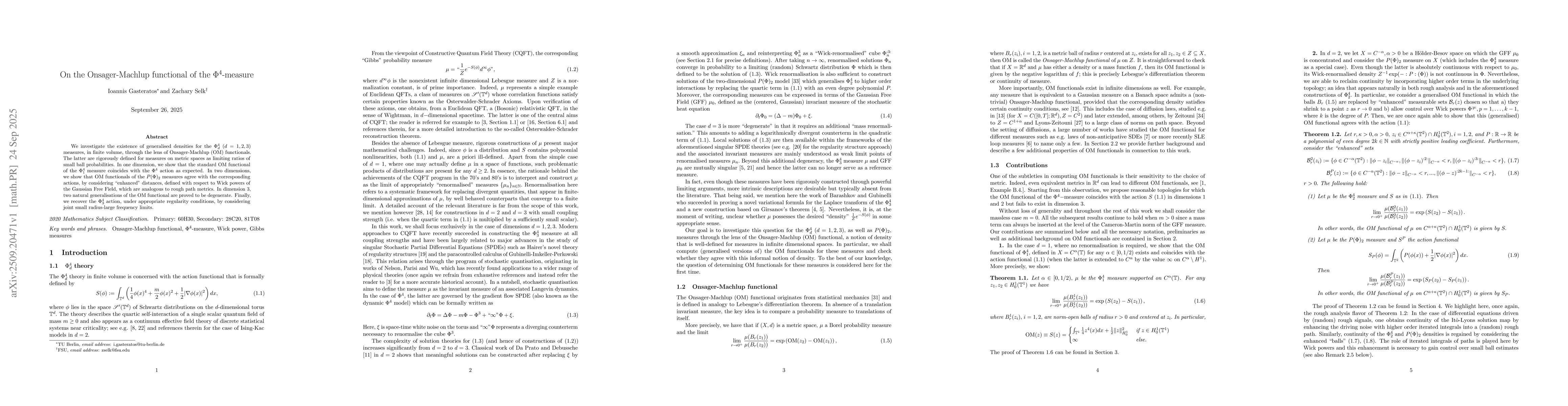 Thumbnail for On the Onsager-Machlup functional of the $Φ^4$-measure