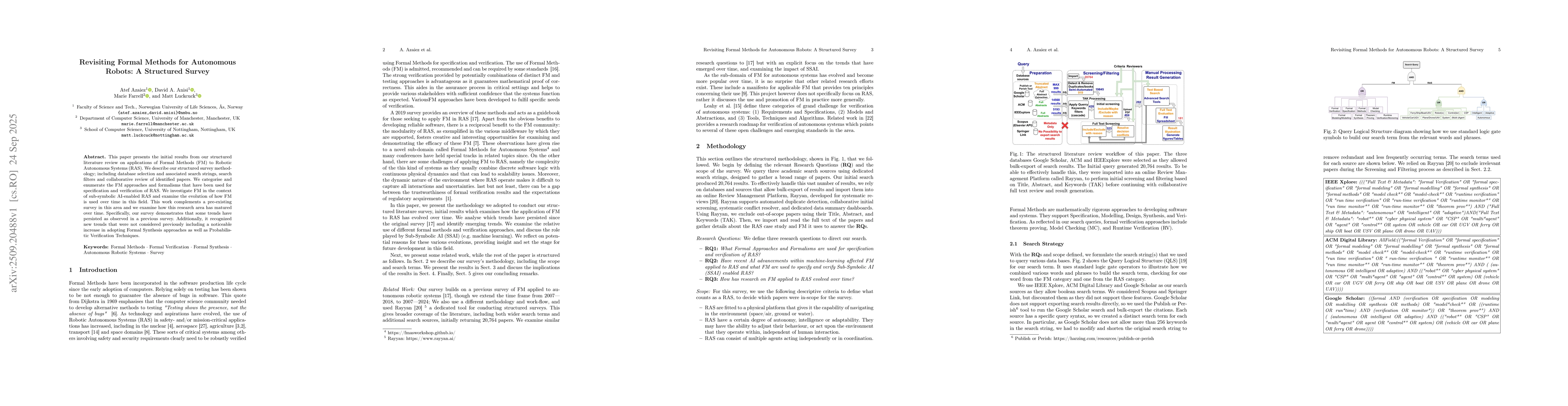Thumbnail for Revisiting Formal Methods for Autonomous Robots: A Structured Survey