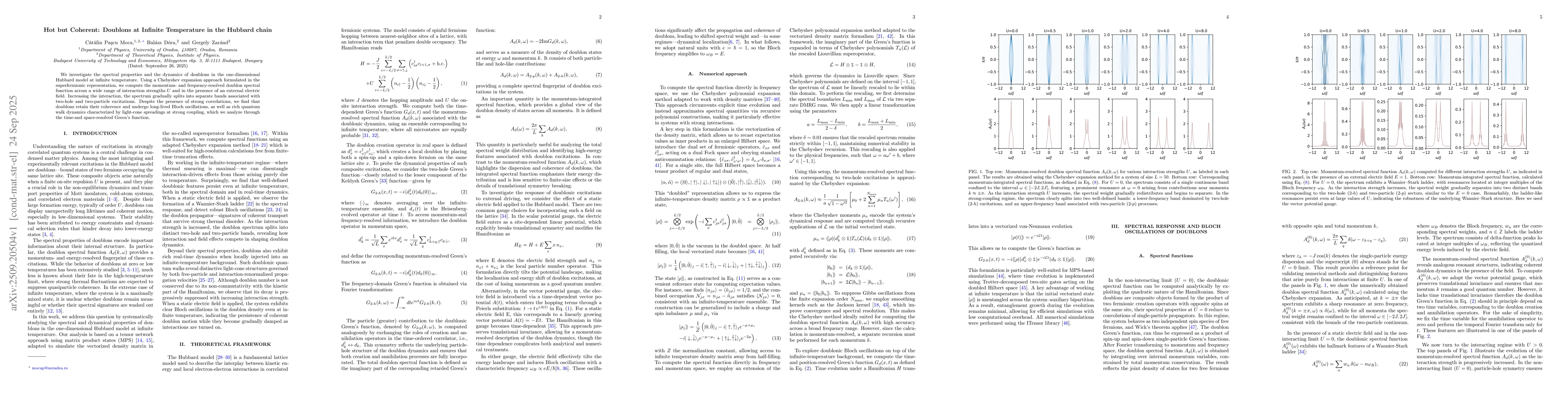 Thumbnail for Hot but Coherent: Doublons at Infinite Temperature in the Hubbard chain