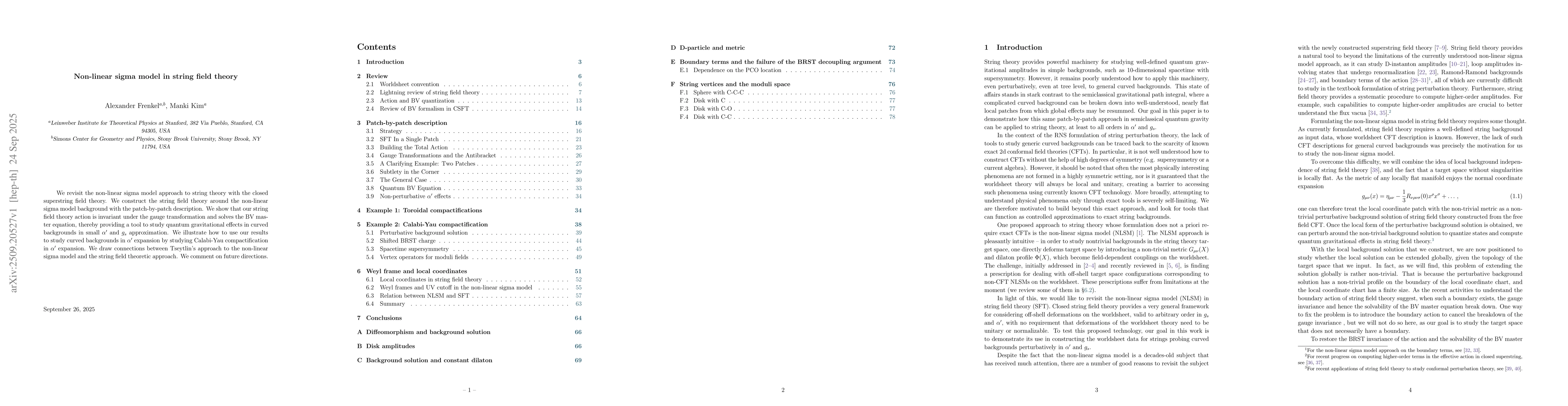 Thumbnail for Non-linear sigma model in string field theory