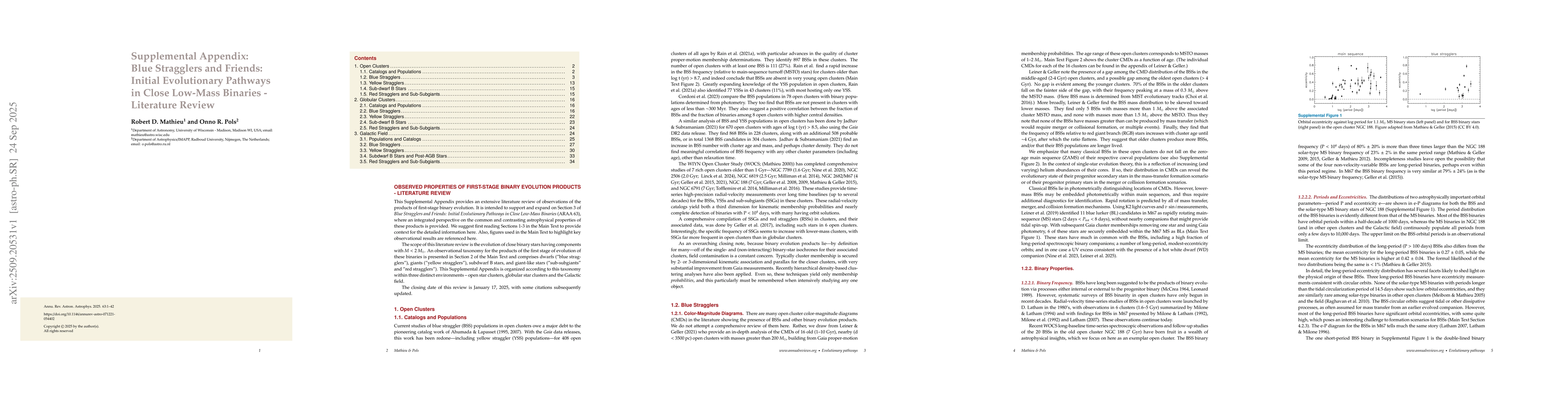 Thumbnail for Blue Stragglers and Friends: Initial Evolutionary Pathways in Close
  Low-Mass Binaries: Literature Review