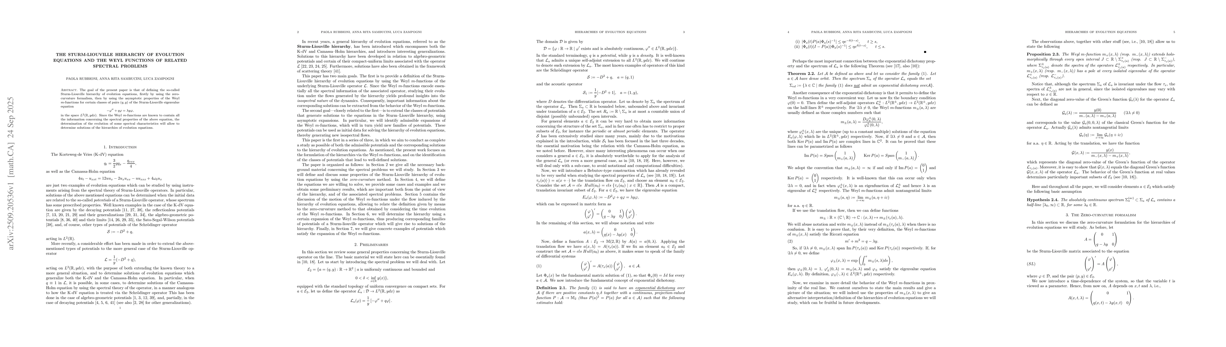 Thumbnail for The Sturm-Liouville Hierarchy of evolution equations and the Weyl
  functions of related spectral problems