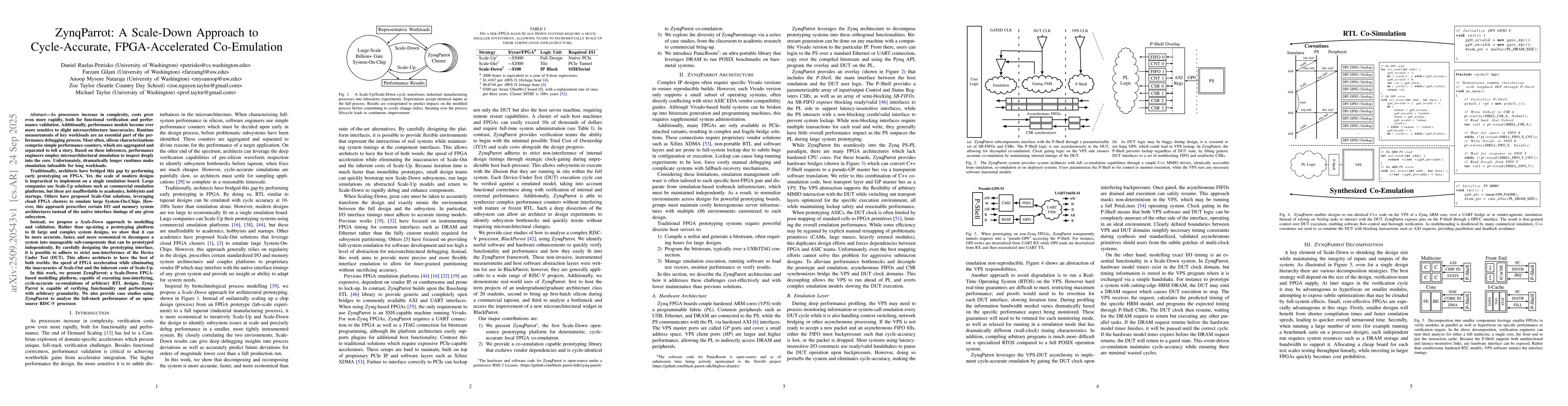 Thumbnail for ZynqParrot: A Scale-Down Approach to Cycle-Accurate, FPGA-Accelerated
  Co-Emulation