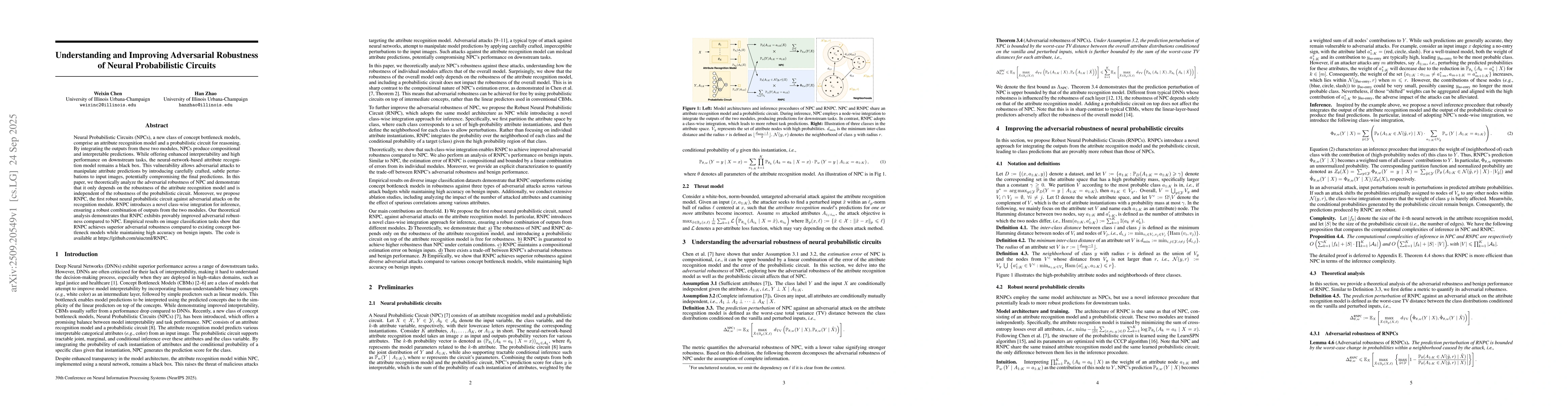 Thumbnail for Understanding and Improving Adversarial Robustness of Neural
  Probabilistic Circuits