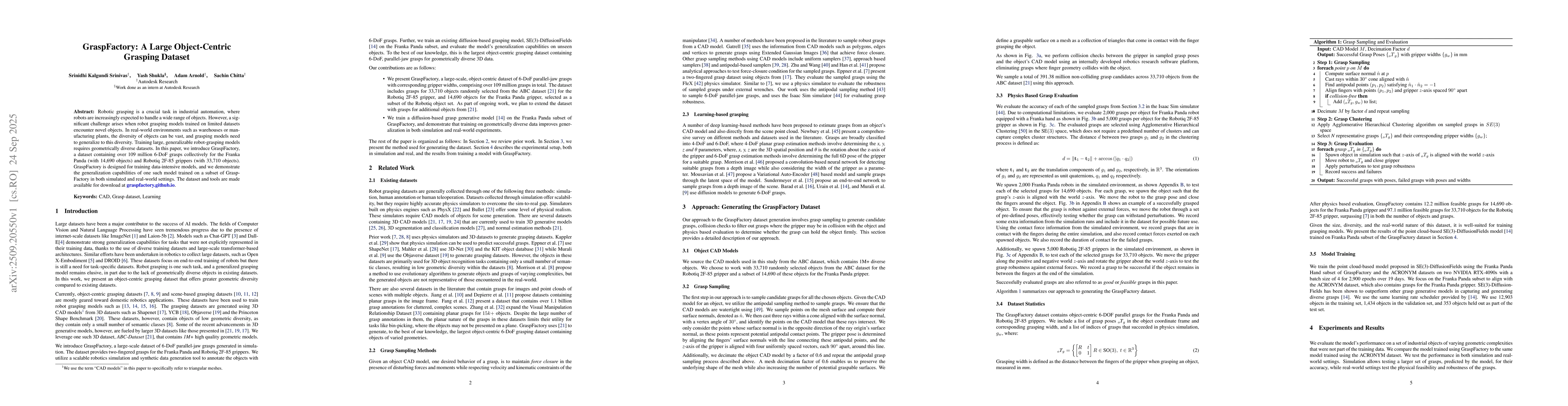 Thumbnail for GraspFactory: A Large Object-Centric Grasping Dataset