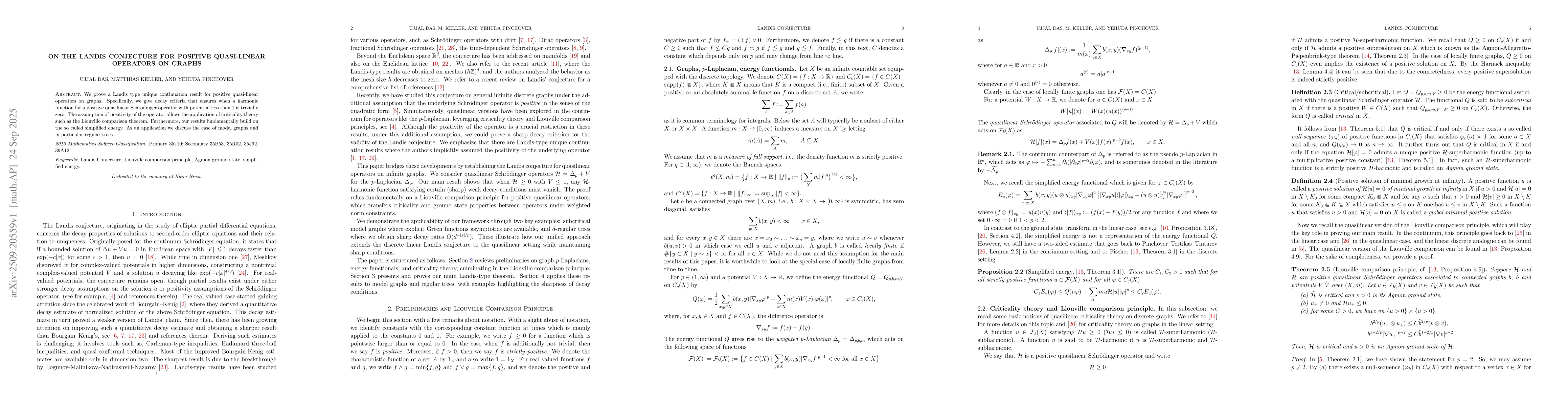 Thumbnail for On the Landis Conjecture for Positive Quasi-linear Operators on Graphs