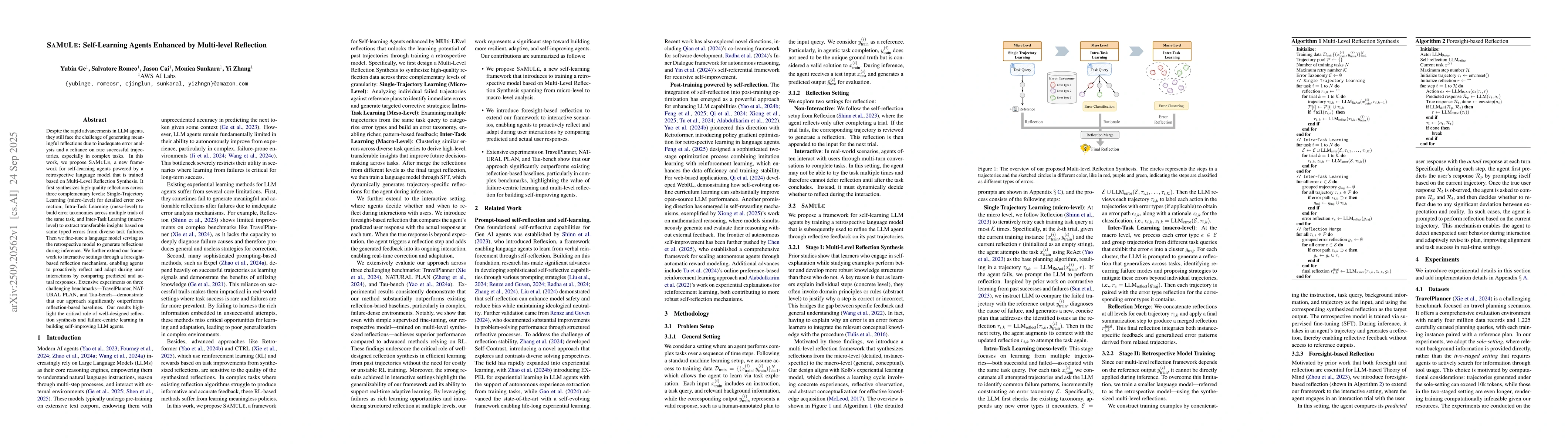 Thumbnail for SAMULE: Self-Learning Agents Enhanced by Multi-level Reflection