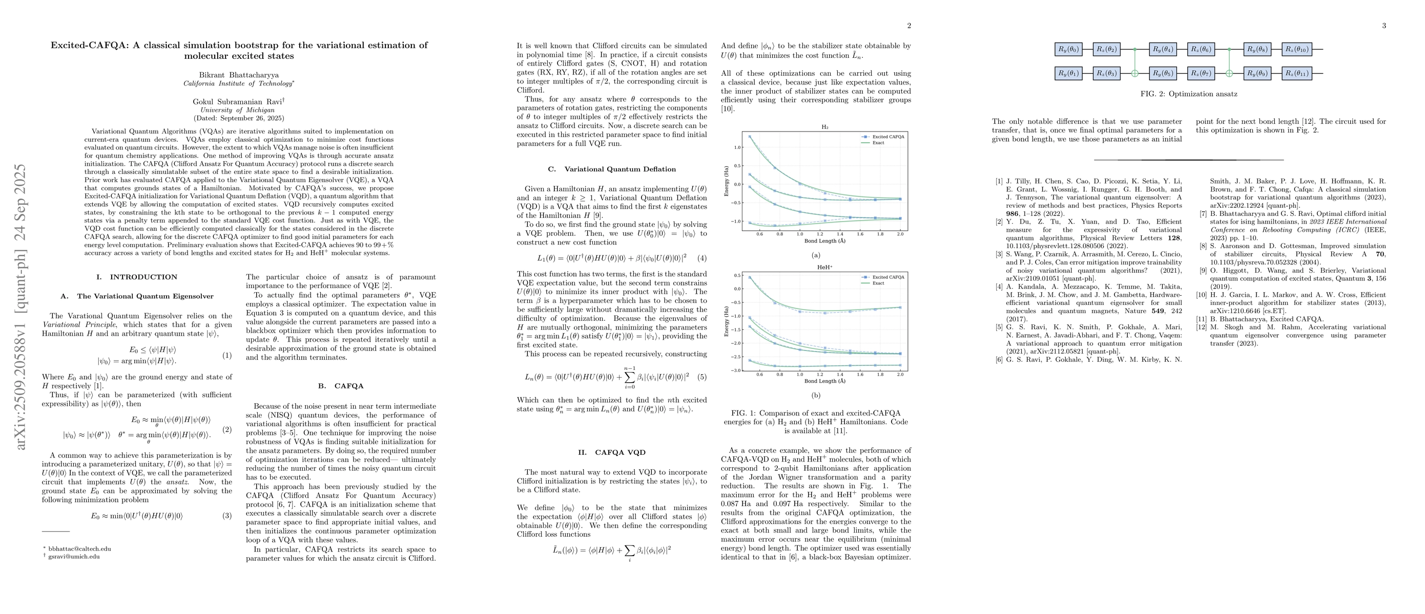 Thumbnail for Excited-CAFQA: A classical simulation bootstrap for the variational
  estimation of molecular excited states
