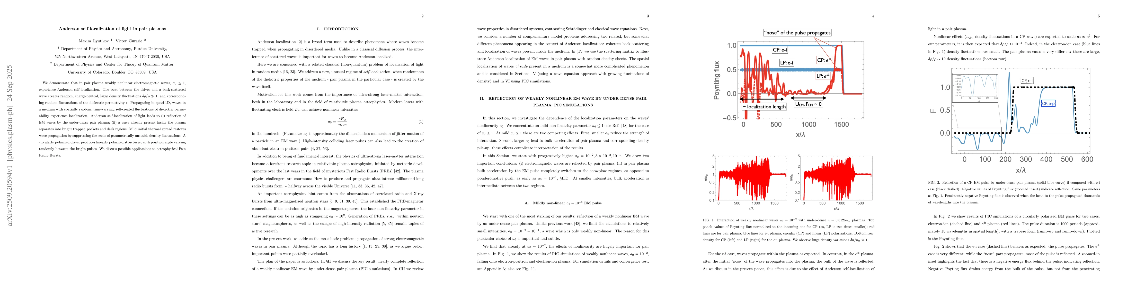 Thumbnail for Anderson self-localization of light in pair plasmas