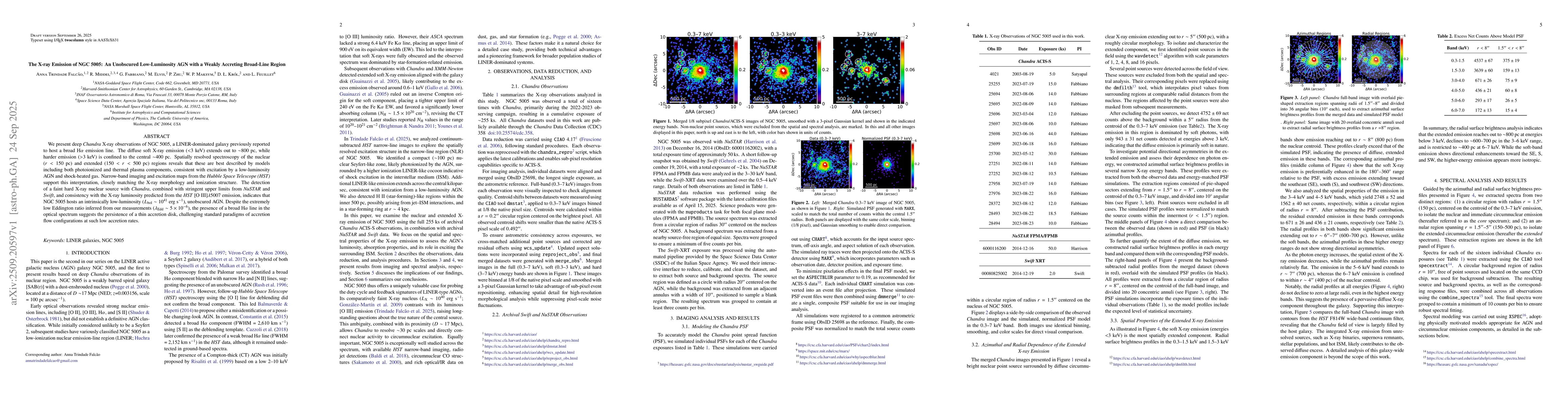 Thumbnail for The X-ray Emission of NGC 5005: An Unobscured Low-Luminosity AGN with a
  Weakly Accreting Broad-Line Region