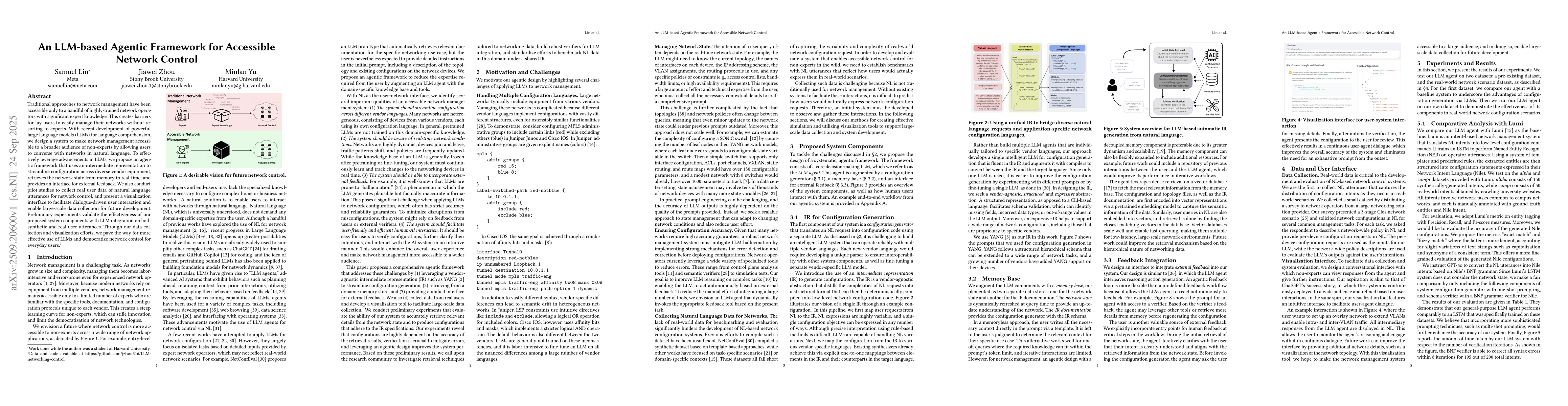 Thumbnail for An LLM-based Agentic Framework for Accessible Network Control