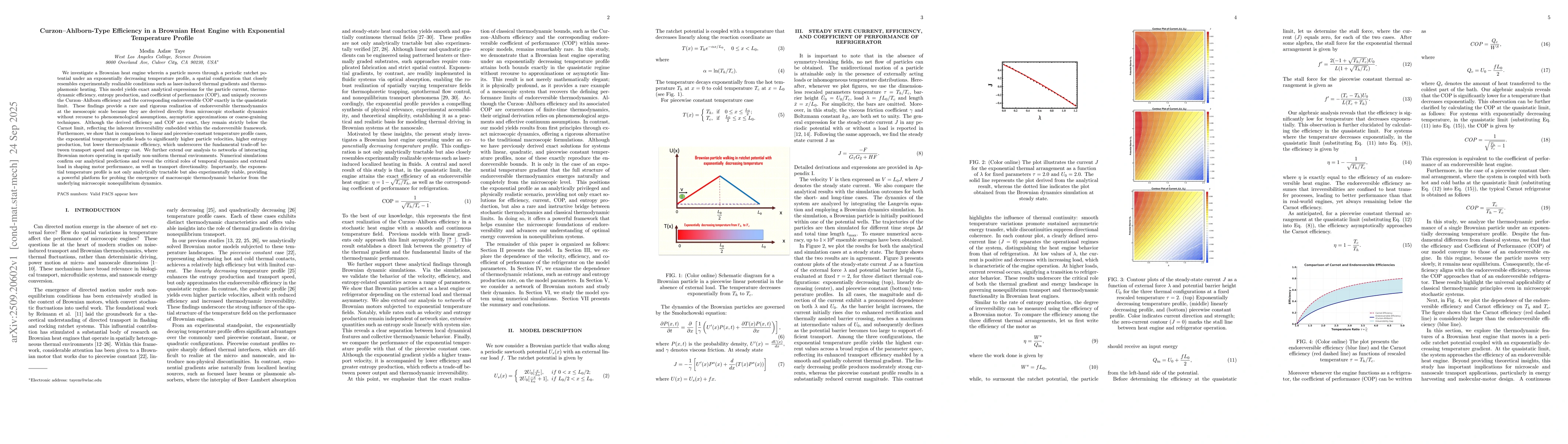 Thumbnail for Curzon Ahlborn Type Efficiency in a Brownian Heat Engine with
  Exponential Temperature Profile