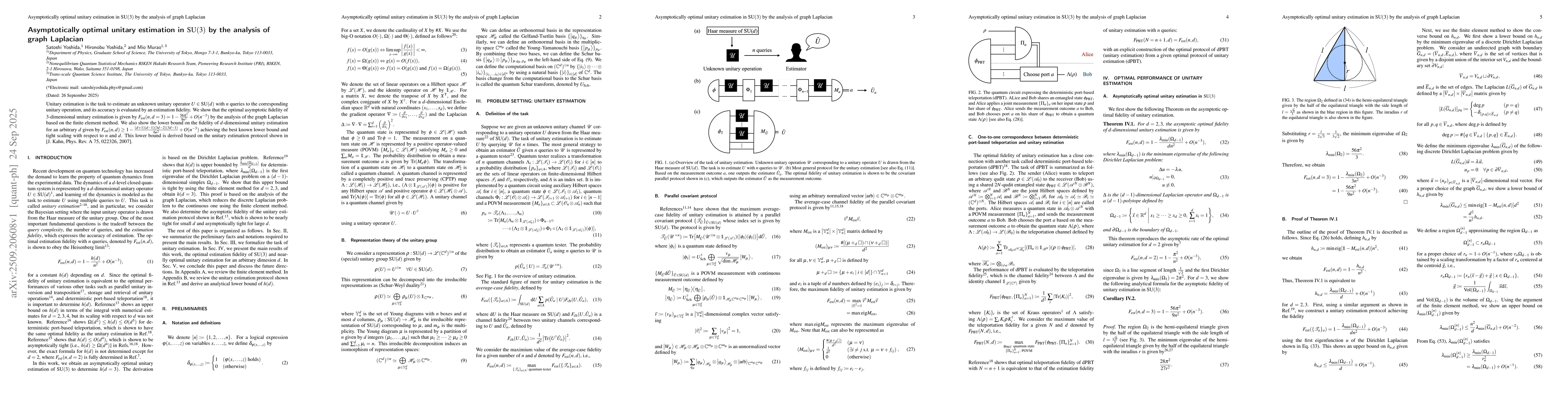 Thumbnail for Asymptotically optimal unitary estimation in $\mathrm{SU}(3)$ by the
  analysis of graph Laplacian