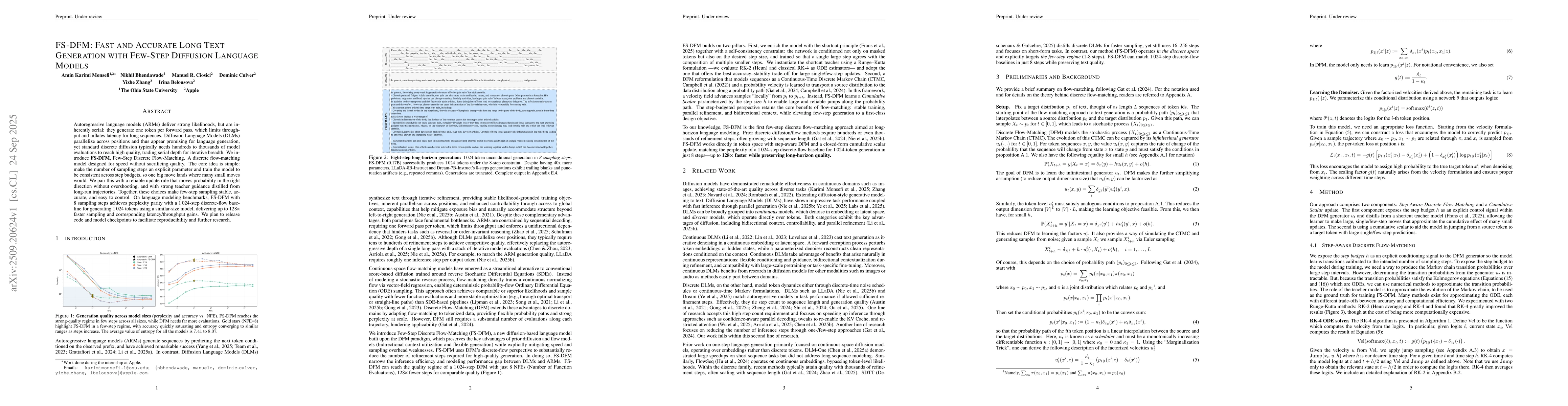 Thumbnail for FS-DFM: Fast and Accurate Long Text Generation with Few-Step Diffusion
  Language Models