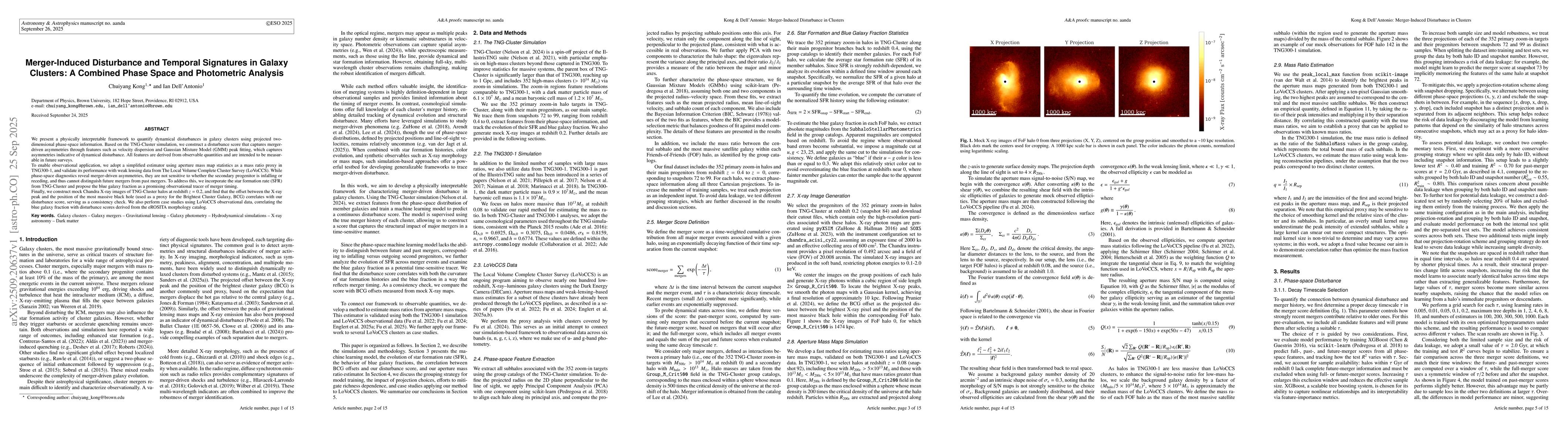 Thumbnail for Merger-Induced Disturbance and Temporal Signatures in Galaxy Clusters: A
  Combined Phase Space and Photometric Analysis