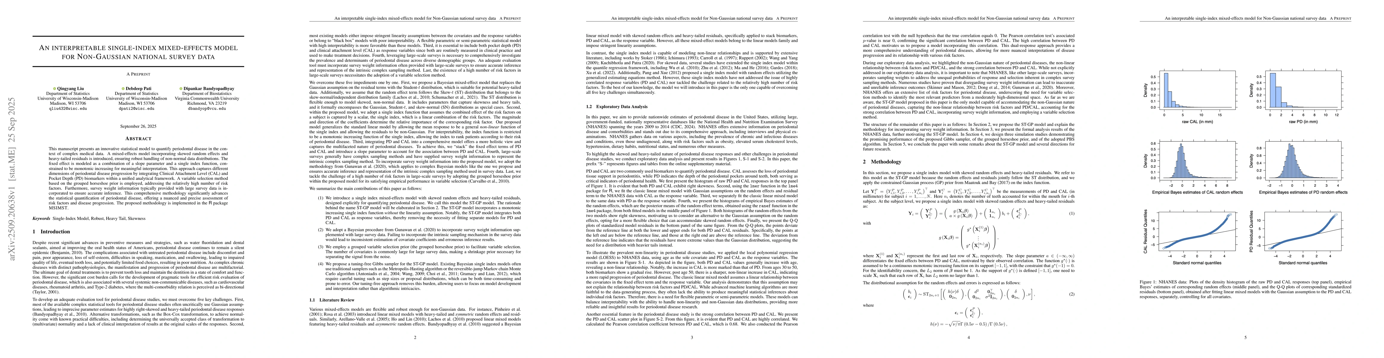 Thumbnail for An Interpretable Single-Index Mixed-Effects Model for Non-Gaussian
  National Survey Data
