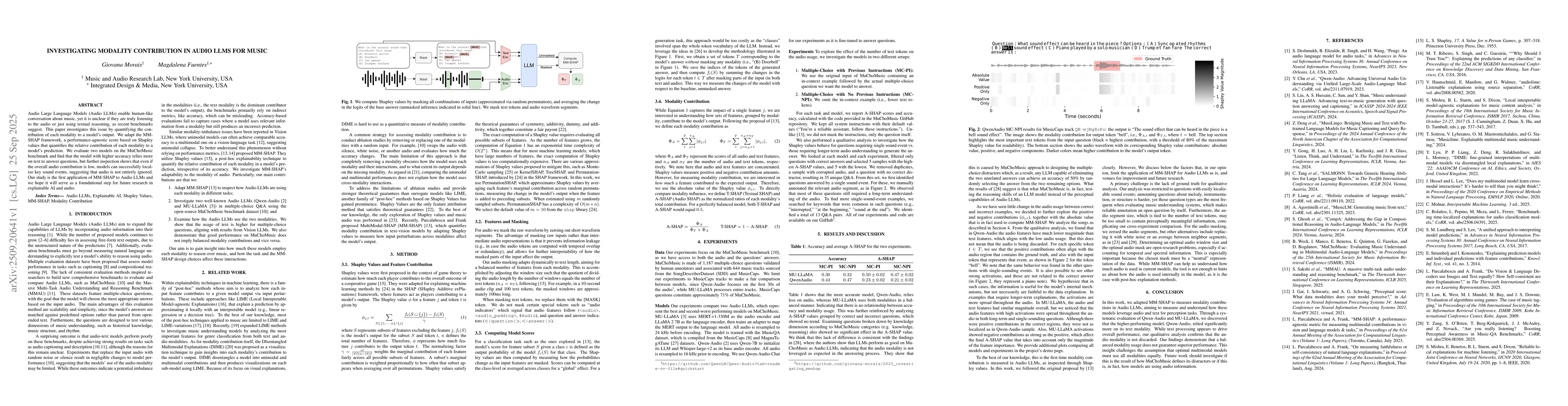 Thumbnail for Investigating Modality Contribution in Audio LLMs for Music
