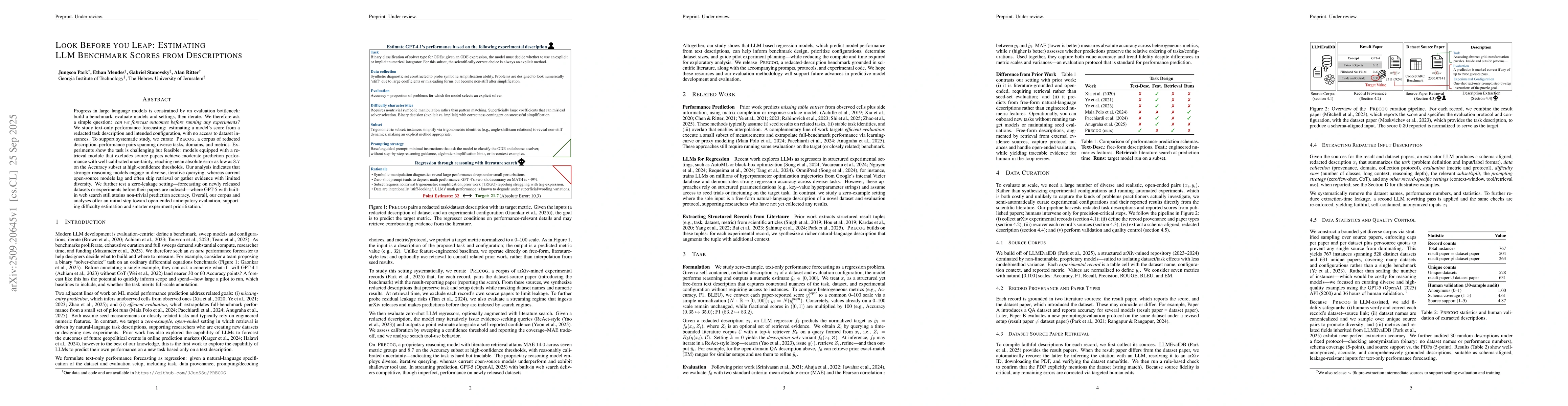 Thumbnail for Look Before you Leap: Estimating LLM Benchmark Scores from Descriptions
