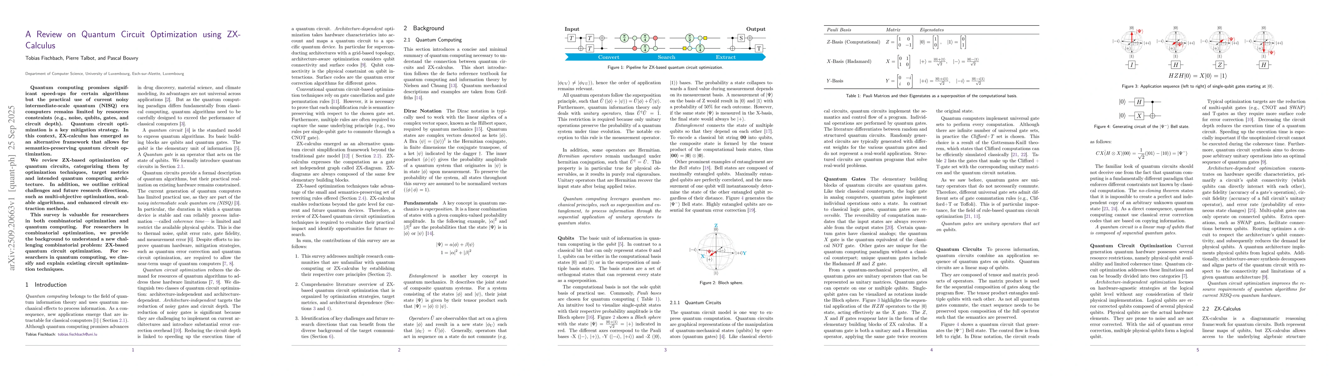 Thumbnail for A Review on Quantum Circuit Optimization using ZX-Calculus