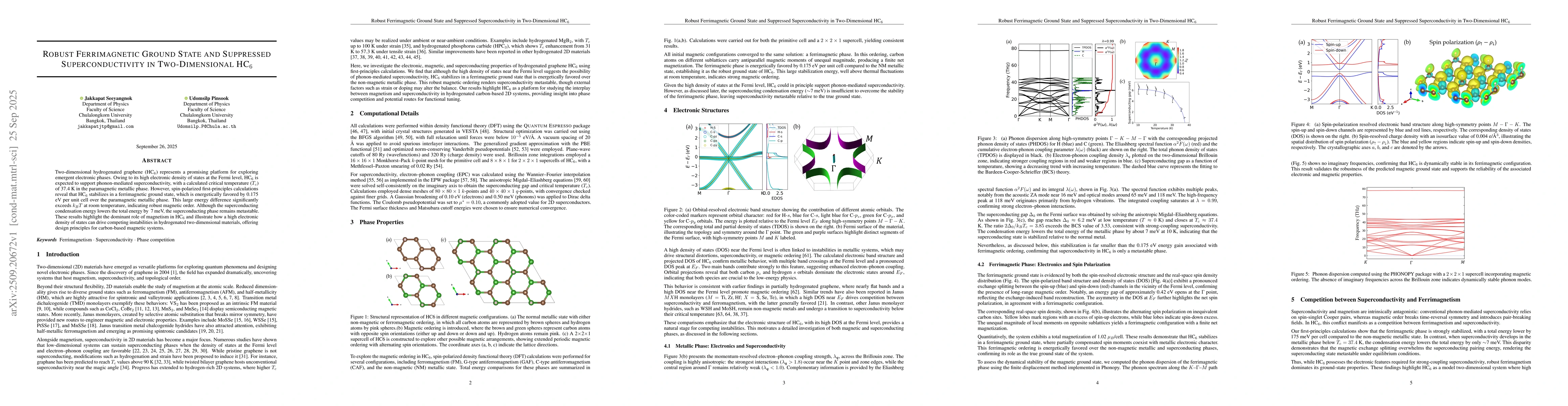 Thumbnail for Robust Ferrimagnetic Ground State and Suppressed Superconductivity in
  Two-Dimensional HC6