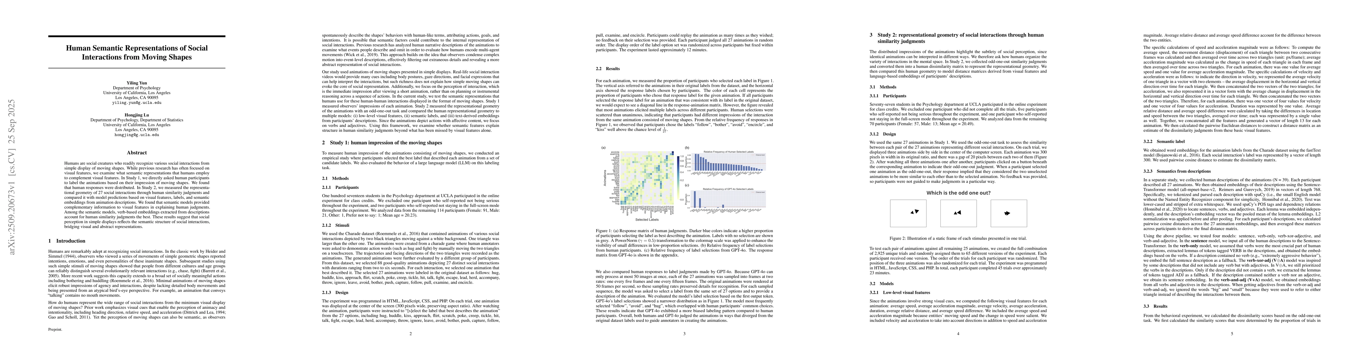 Thumbnail for Human Semantic Representations of Social Interactions from Moving Shapes