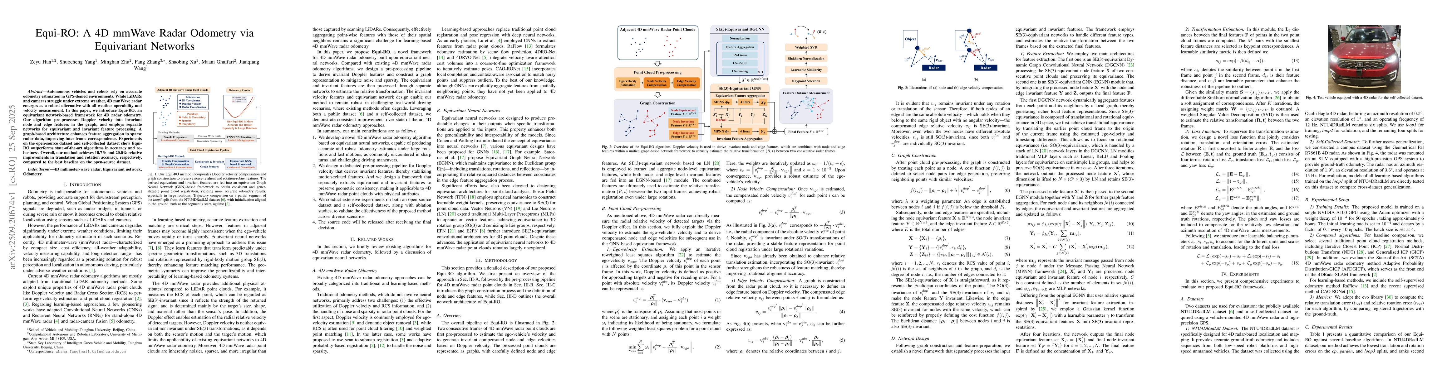 Thumbnail for Equi-RO: A 4D mmWave Radar Odometry via Equivariant Networks