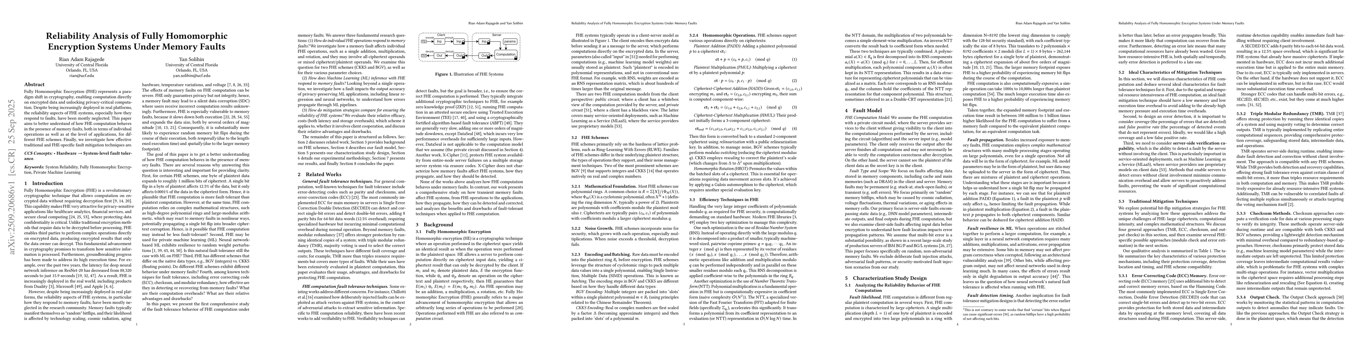 Thumbnail for Reliability Analysis of Fully Homomorphic Encryption Systems Under
  Memory Faults