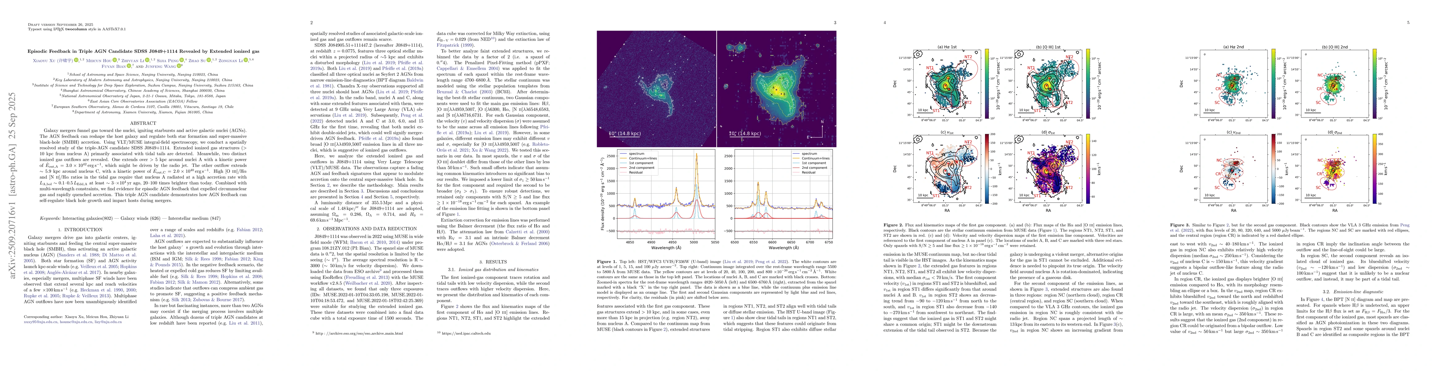 Thumbnail for Episodic Feedback in Triple AGN Candidate SDSS J0849+1114 Revealed by
  Extended ionized gas