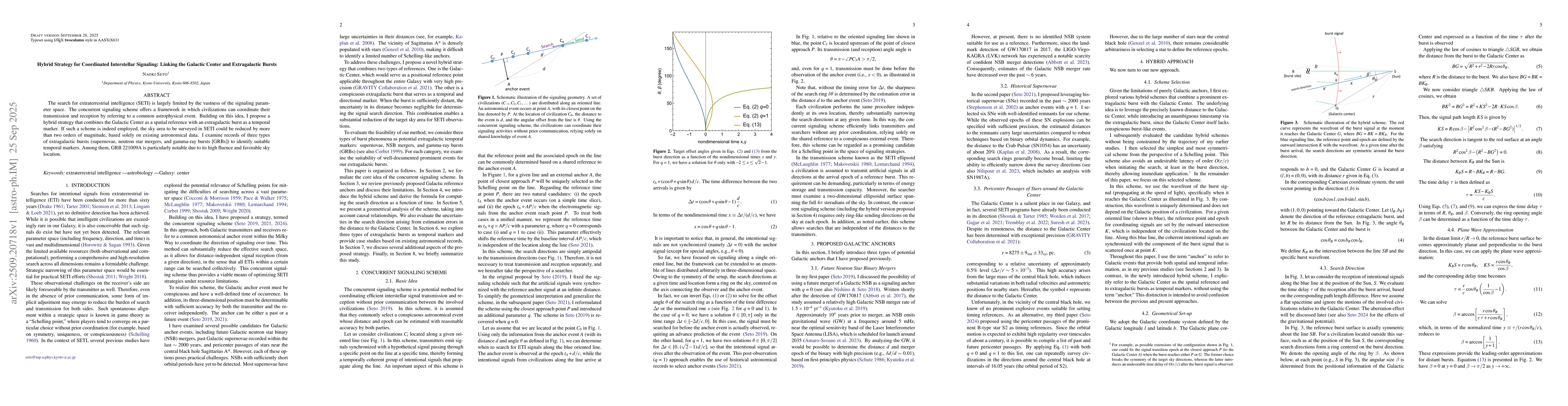 Thumbnail for Hybrid Strategy for Coordinated Interstellar Signaling: Linking the
  Galactic Center and Extragalactic Bursts