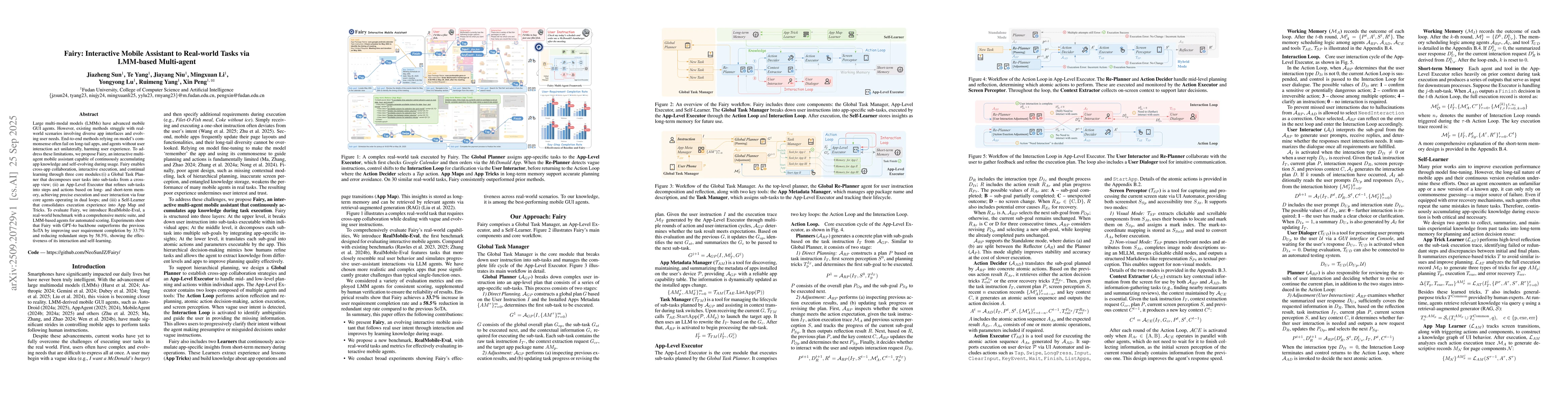 Thumbnail for Fairy: Interactive Mobile Assistant to Real-world Tasks via LMM-based
  Multi-agent