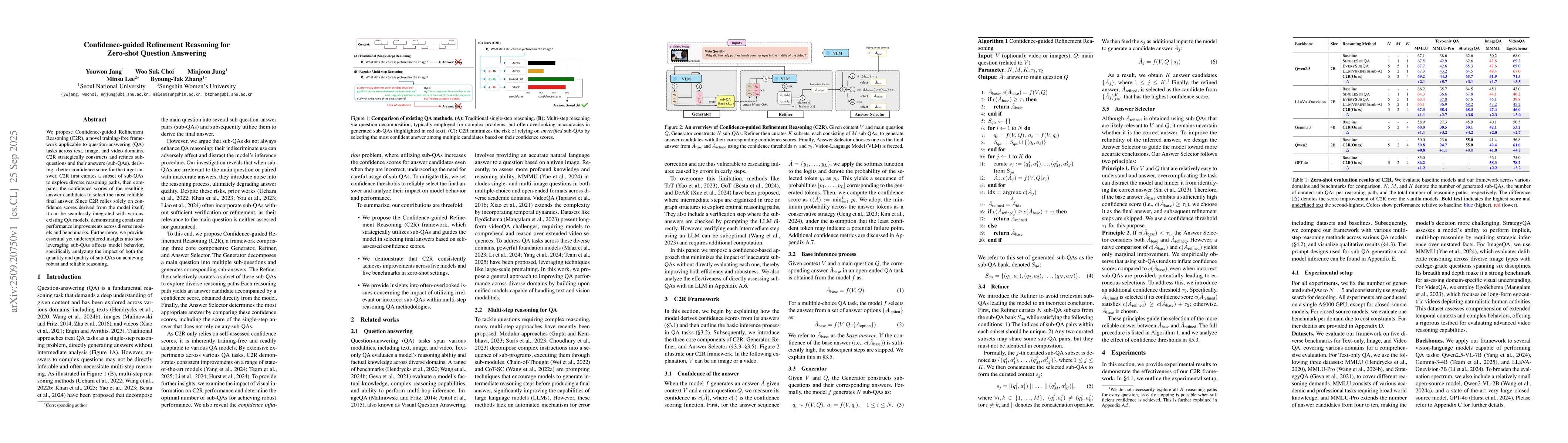 Thumbnail for Confidence-guided Refinement Reasoning for Zero-shot Question Answering