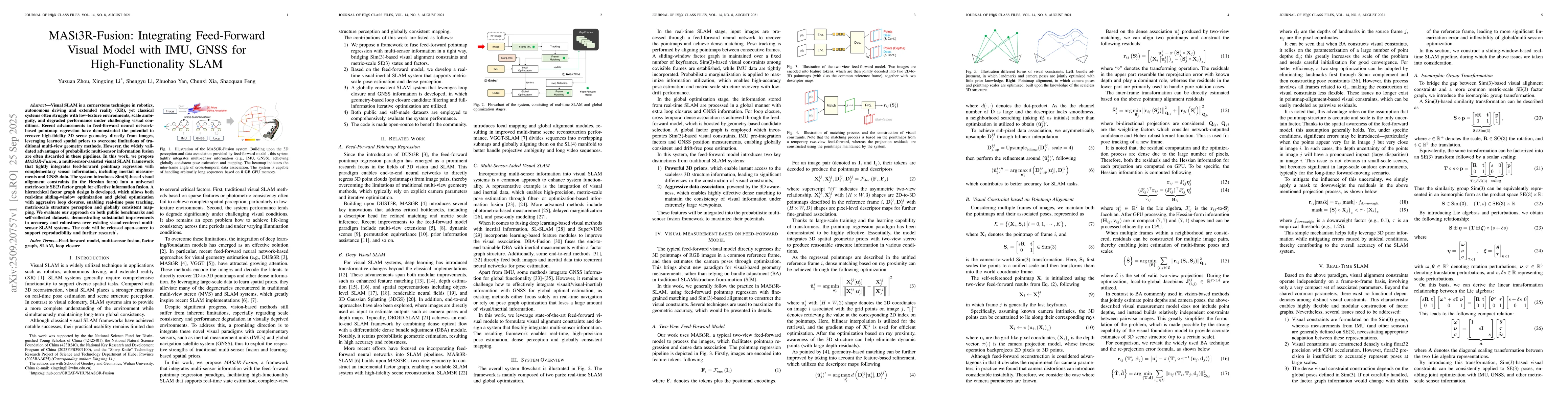 Thumbnail for MASt3R-Fusion: Integrating Feed-Forward Visual Model with IMU, GNSS for
  High-Functionality SLAM