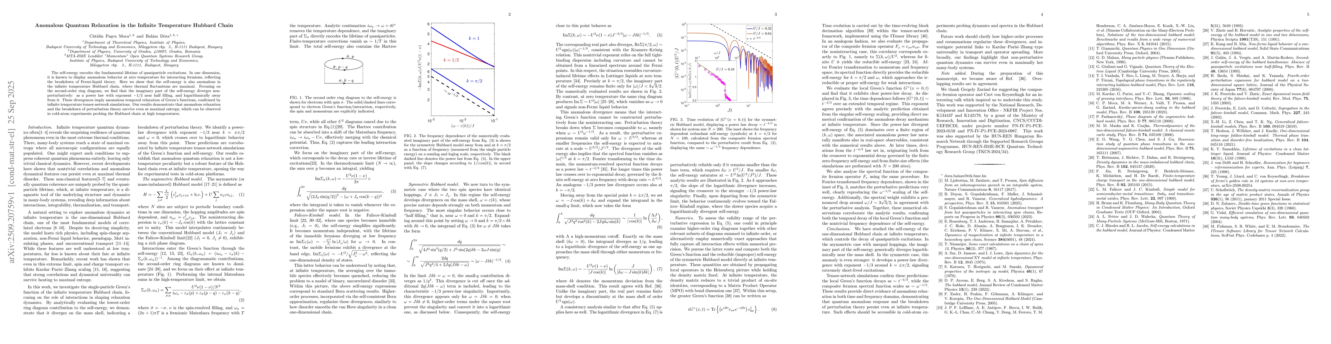 Thumbnail for Anomalous Quantum Relaxation in the Infinite Temperature Hubbard Chain