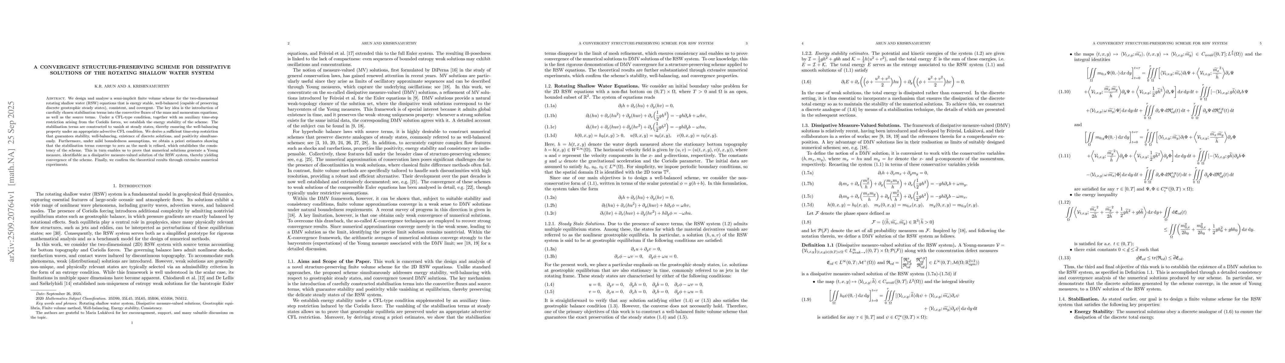 Thumbnail for A Convergent Structure-Preserving Scheme for Dissipative Solutions of
  the Rotating Shallow Water System