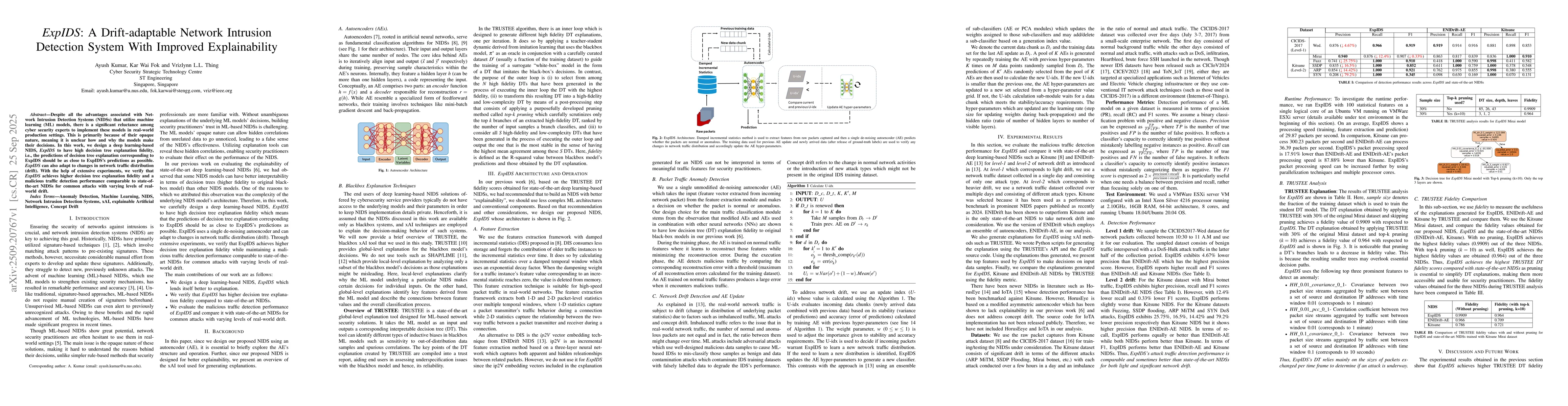 Thumbnail for ExpIDS: A Drift-adaptable Network Intrusion Detection System With
  Improved Explainability